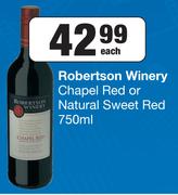 Robertson Winery Chapel Red Or Natural Sweet Red-750ml Each