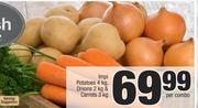Impi Potatoes-4Kg, Onions-2Kg & Carrots-3Kg Per Combo