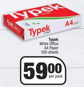 Typek White Office A4 Paper-500 Sheet Per Pack
