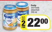 Purity 3rd Foods (Assorted)-For Any 2 x 200ml