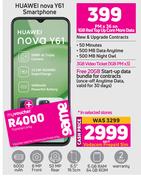 Huawei Nova Y61 Smartphone-On 1GB Red Top Up Core More Data