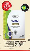 Lifestyle Health MSM 1000mg 120 Coated Tablets