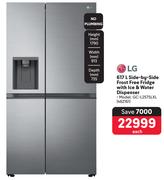 LG 617L Side By Side Frost Free Fridge With Ice & Water Dispenser GC-L257SLXL