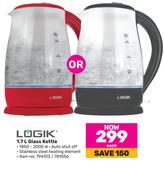 Logik 1.7Ltr Glass Kettle-Each