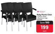 Contour Ruby Plastic Chair 426585-Each