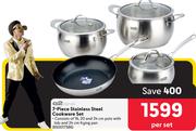 O2 Serve 7-Piece Stainless Steel Cookware Set 850017386-Per Set