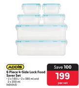 Addis 6 Piece 4-Side Lock Food Saver Set 464543-Per Set