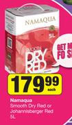 Namaqua Smooth Dry Red Or Johannisberger Red-5L Each
