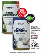 Lifestyle Health Fibre Supplement 300g Or Inulin Prebiotic Powder 300g-Each