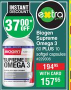 Biogen Supreme Omega 3 60 Plus 10 Softgel Capsules
