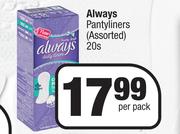 Always Pantyliners Assorted-20 Per Pack