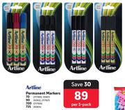 Artline Permanent Markers 70, 90, 700, 725-Per 3 Pack