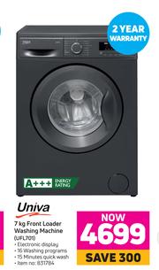 univa 7kg washing machine