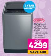 Defy 8kg Top Loader Manhattan Grey Washing Machine DTL156