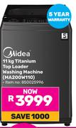 Midea 11Kg Titanium Top Loader Washing Machine MA200W110