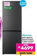 Hisense 223L Bottom Mount Freezer Fridge H310BIT