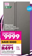 Hisense 543L side By Side Freezer/Fridge H680SIT