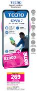 Tecno Spark 7 64GB 4G Smartphone-On Red Flexi 130
