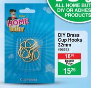 Home Butler Diy Brass Cup Hooks 32mm