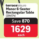 Terrace-leisure Manor 6-Seater Rectangular Table 294174-Each 