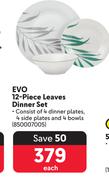 Evo 12-Piece Leaves Dinner Set 850007005-Each