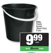 Ruby Plastic Bucket (Black Only)-9L