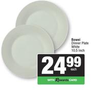 Bowei Dinner Plate White 10.5 Inch-Each