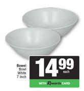 Bowei Bowl White 7 Inch-Each