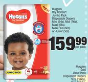 Huggies Dry Comfort Jumbo Pack Disposable Diapers-Per Pack