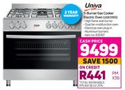 Univa 5 Burner Gas Cooker Electric Oven UGE019SI