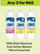 Omo Stain Remover Fast Action Bleach Assorted-For Any 3 x 750ml
