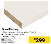 PG Bison Picco Shelving (White) 772803-1.83m X 610mm X 216mm
