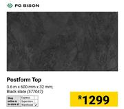 PG Bison Postform Top 577047-3.6m X 600mm X 32mm, Black Slate