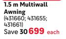 Terrace Leisure 1.5m Multiwall Awning