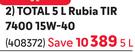 Total 5L Rubia TIR 7400 15W-40