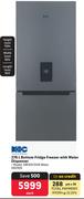 KIC 276Ltr Bottom Fridge Freezer With Water Dispenser 462163