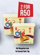 Ole Margarine Low Fat Spreads Tubs-For 2 x 1kg