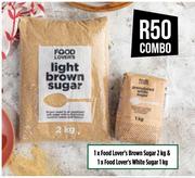 1 x Food Lover's Brown Sugar 2 kg & 1 x Food Lover's White Sugar 1 kgCombo