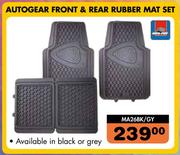 Autogear Front & Rear Rubber Mat Set In Black Or Grey MA26BK/GY