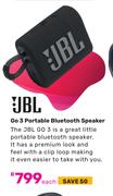 JBL Go 3 Portable Bluetooth Speaker-Each