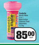 Poolbrite Month Mate 5 In 1 Multi Action Chlorine Float Assorted-1.5Kg Each