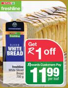 Spar Freshline White Sliced Bread-700g Per Loaf