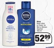 Nivea Body Lotion Or Cream For Men Or Women Assorted-400ml Each