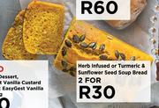 Herb Infused Or Turmeric & Sunflower Seed Soup Bread-For 2