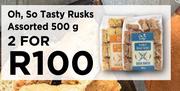 Oh, So Tasty Rusks Assorted-For 2 x 500g