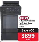 Defy 500mm 4 Burner With Gas Oven DGS568