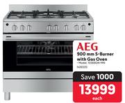 AEG 900mm 5 Burner With Gas Oven 10369GN-MN