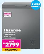 Hisense 142L Metallic Chest Freezer H175CFS
