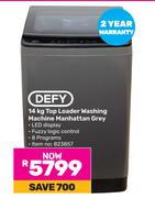 Defy 14Kg Top Loader Washing Machine Manhattan Grey 