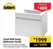 Builders Coral Wall-Hung Bathroom Vanity 743781